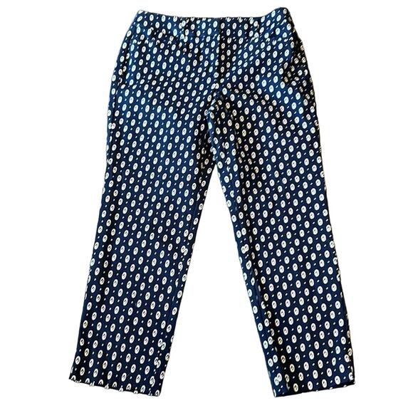 Loft Marisa Navy Print Trouser Pant Size 12 - Picture 1 of 8